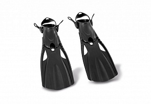 Ласты для плавания большого размера 41-45, черные (Intex, с55635)